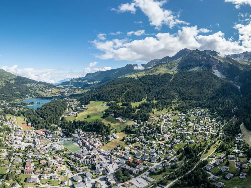 Sicht von Lenzerheide in Richtung Valbella