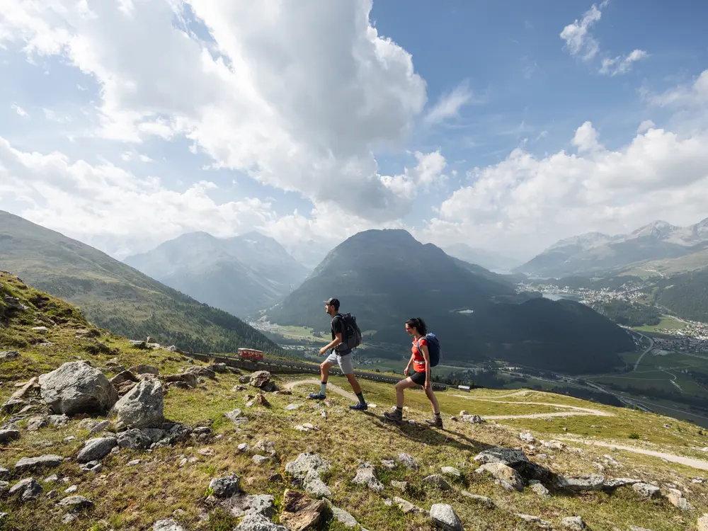 Wanderer in Muottas Muragl