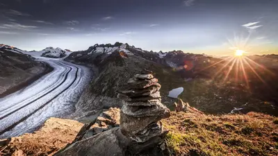 Blick über den Aletschgletscher