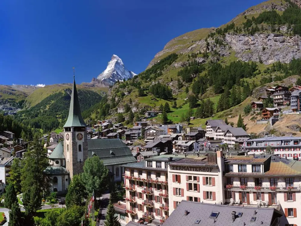 Saubere Sommerluft im autofreien Ort Zermatt