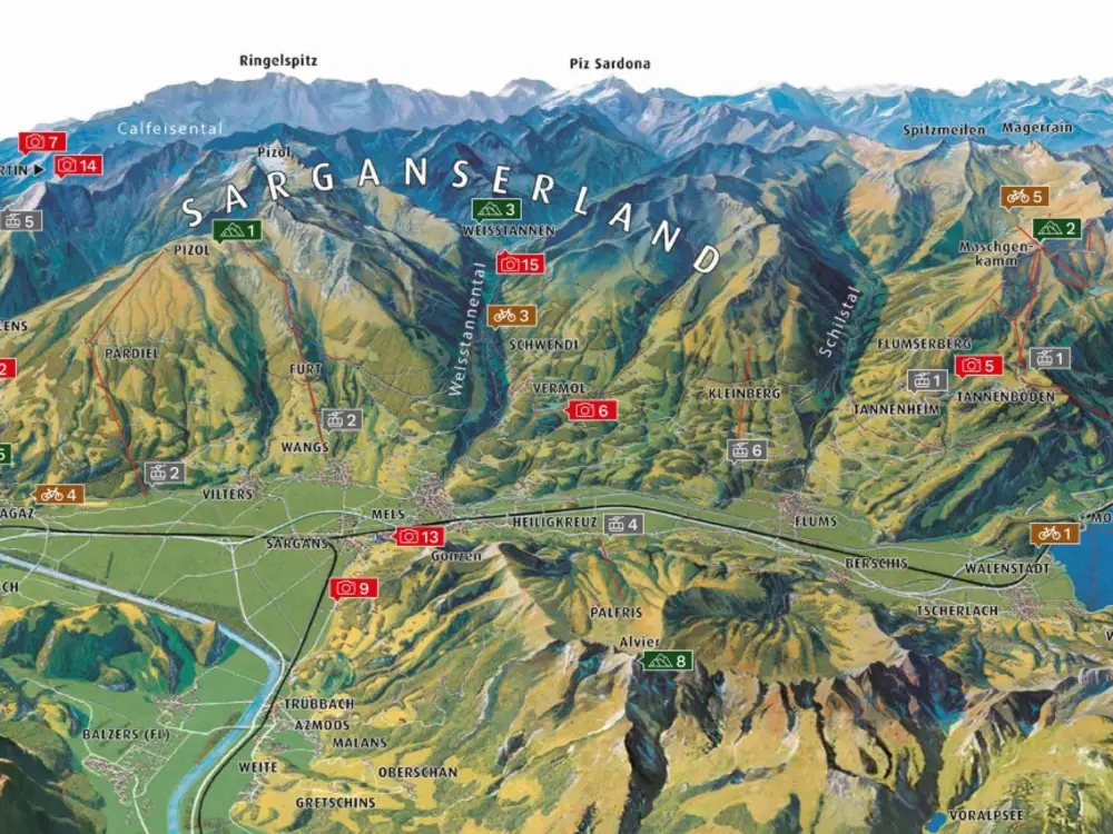 Panoramakarte Heidiland