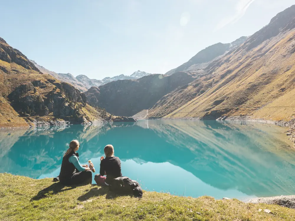 Pause am Cleuson Staudamm