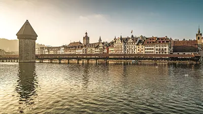 Blick auf die Kapellbrücke in Luzern