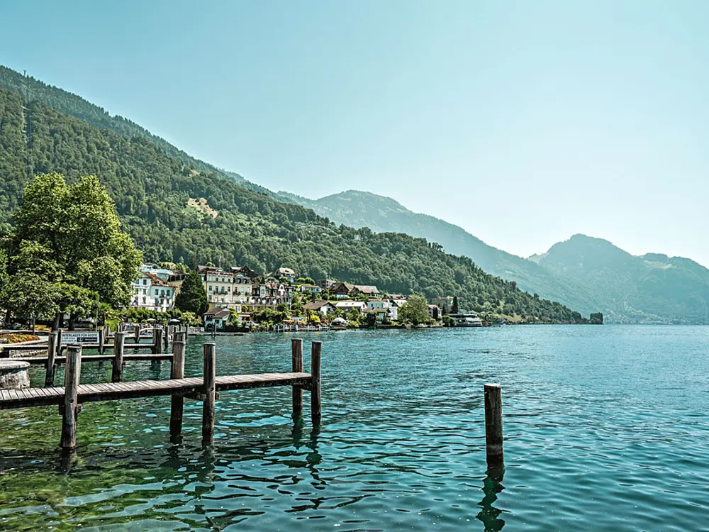Blick auf Vitznau am Vierwaldstättersee