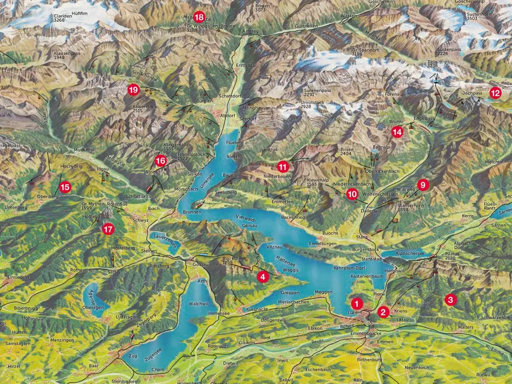 Panoramakarte Luzern