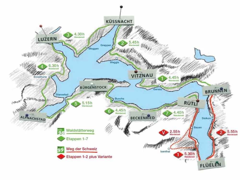 Übersicht Erlebnisregion Luzern
