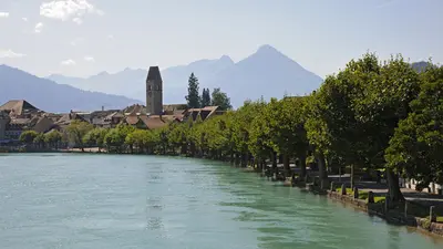 Aussicht auf die Altstadt von Unterseen