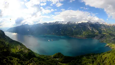 Paraglider über dem Brienzersee
