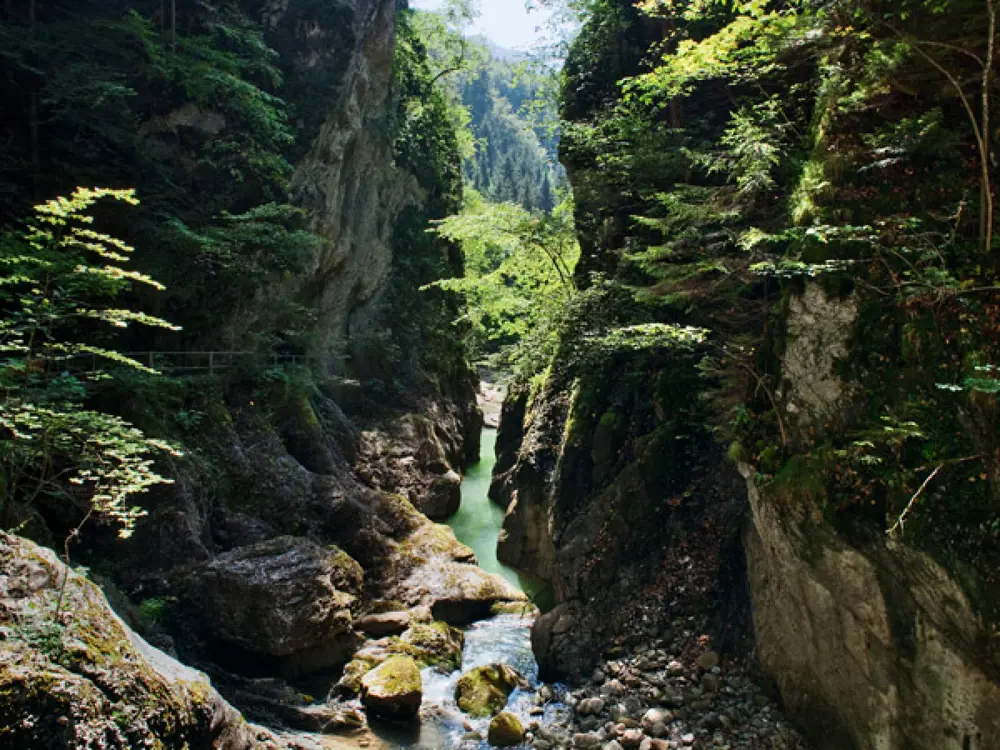 Jaunbachschlucht (Gorges de la Jogne) unterhalb des Lac de Montsalvens