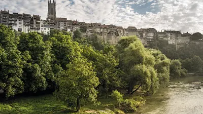 Blick von der Saane auf die Altstadt