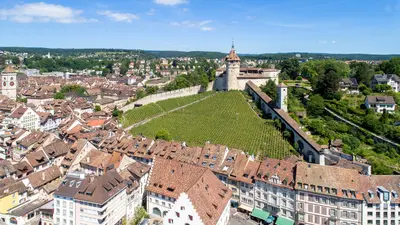 Altstadt von Schaffhausen imt der Festung Munot