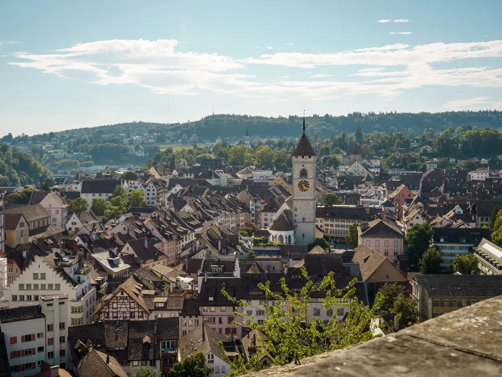 Aussicht vom Munot auf die Altstadt von Schaffhausen