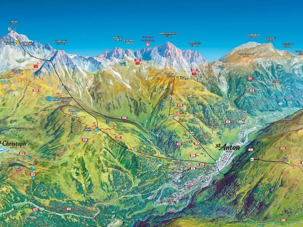 Panoramakarte Arlberg