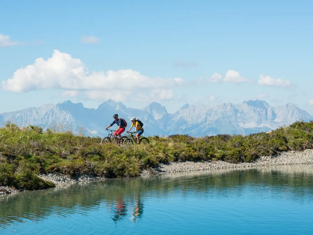 Mountainbiken in wunderbarer. Bergkulisse in Kitzbühel