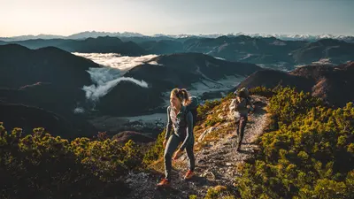 Wanderer auf dem Nuaracher Höhenweg