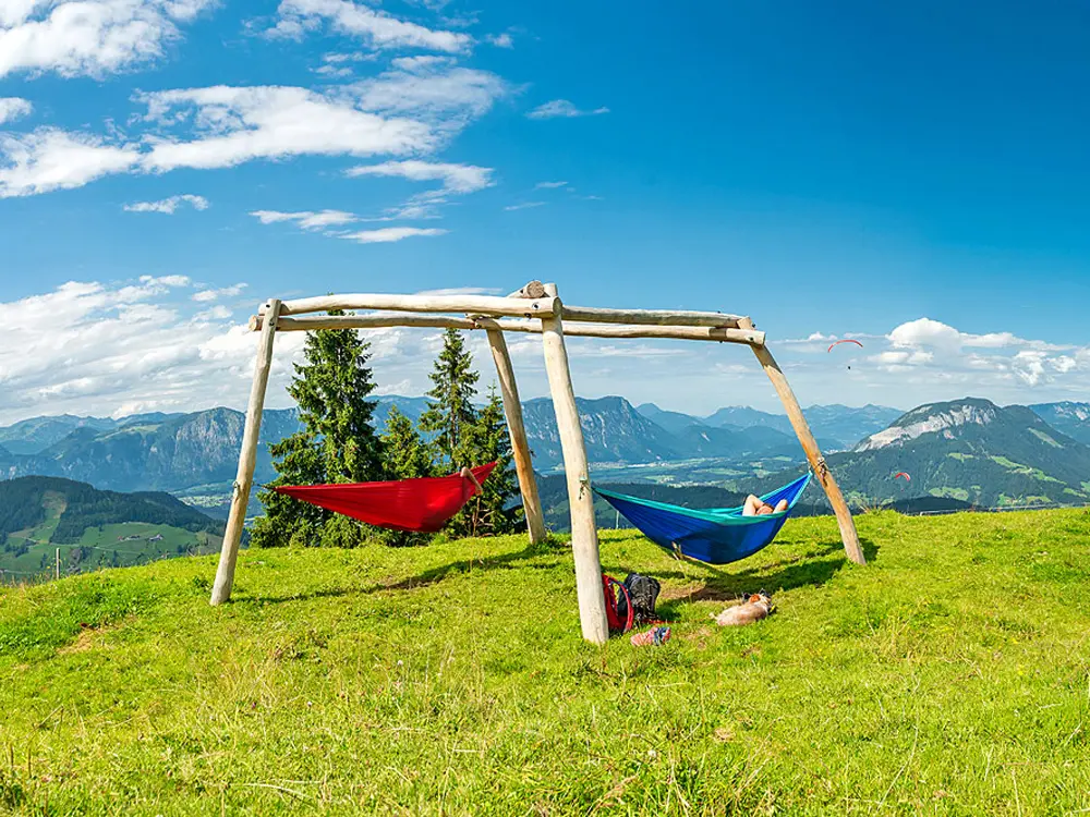 Eine Hängemattenstation am Markbachjoch in Wildschönau