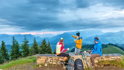 Wanderer auf dem Rosskopf in der Wildschönau