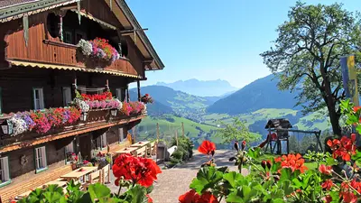 Blick auf den Hörbigerhof in Wildschönau