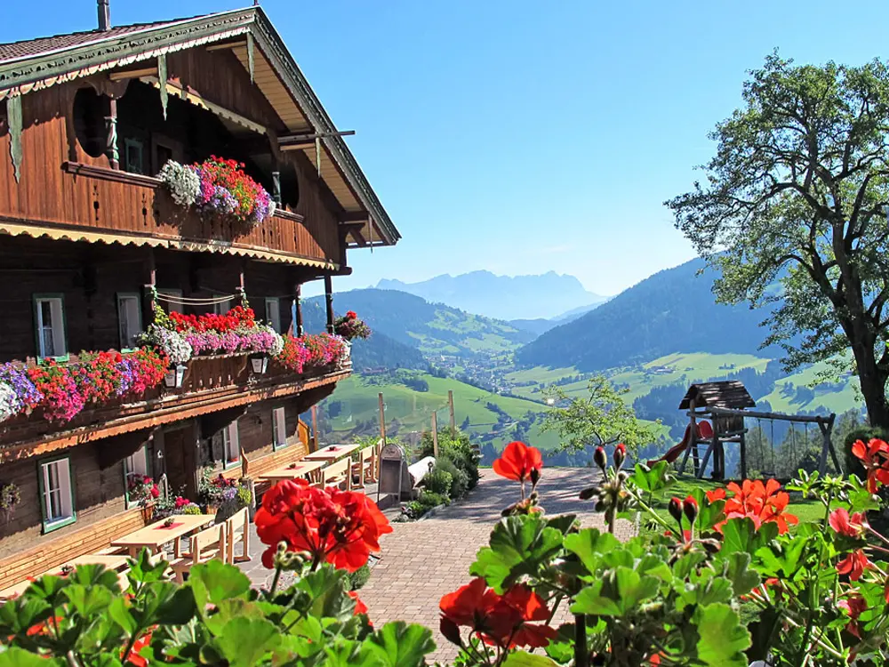 Blick auf den Hörbigerhof in Wildschönau