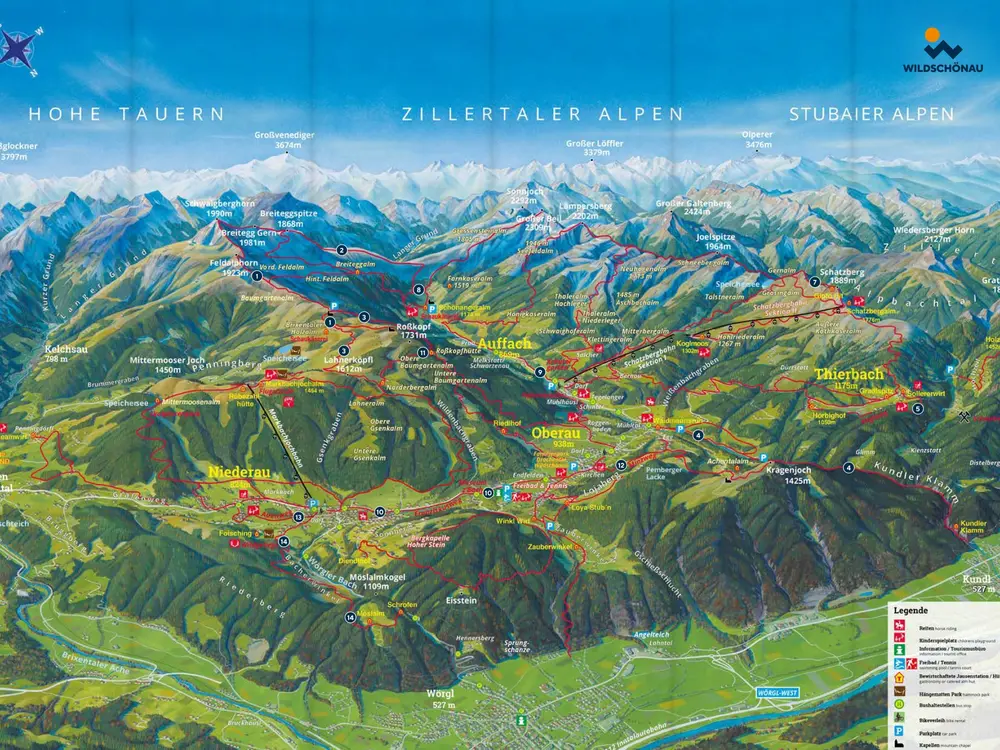 Panoramakarte Wildschönau