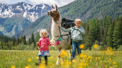 Lamawanderung mit der Familie