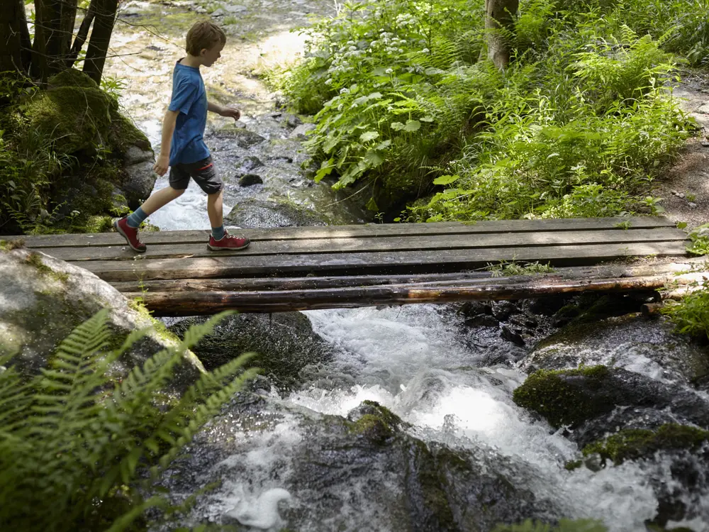 Wandern am Wildwasserweg bei Moenchkirchen in den Wiener Alpen