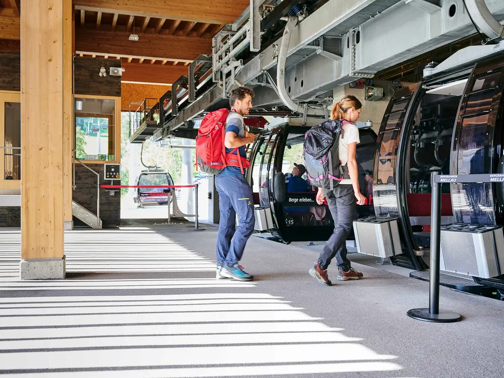 Auffahrt mit der Mellaubahn