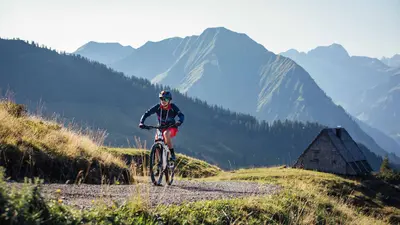 Mountainbiken im Bereich Diedamskopf