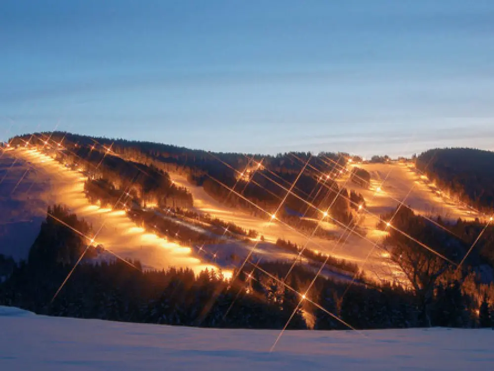 Nachtskilaufen auf der Heba