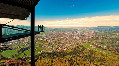 Blick von der Aussichtsplattform Karrenkante auf Dornbirn