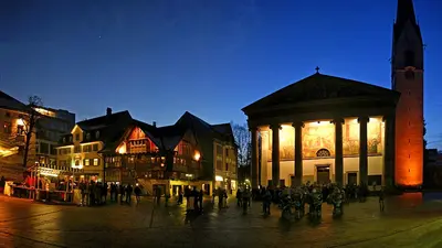 Dornbirner Marktplatz bei Nacht