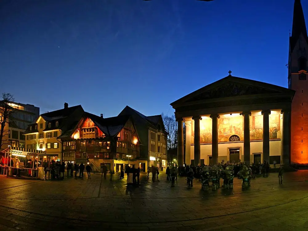Dornbirner Marktplatz bei Nacht