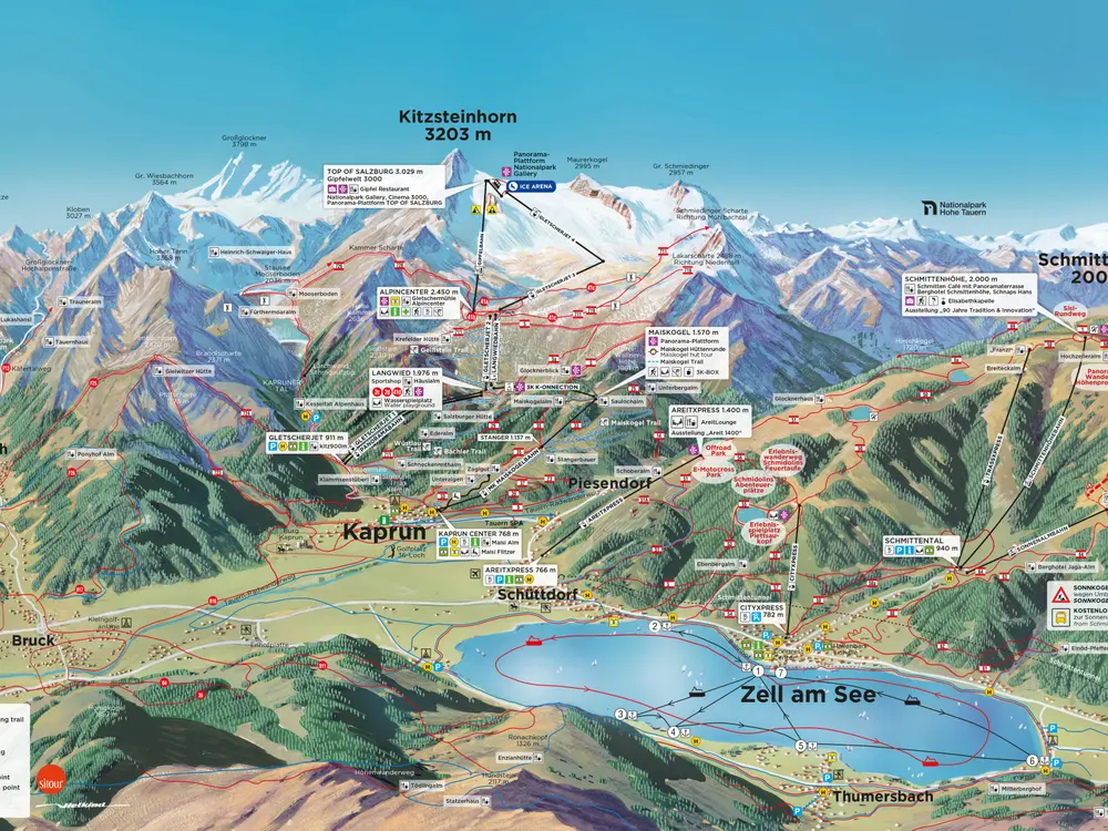 Regionspanorama Zell am See-Kaprun Sommer