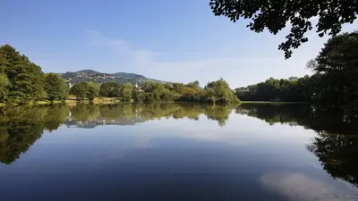 Gmoos Teich mit Blick auf Hartberger Ringkogel