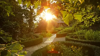 Kräutergarten am Weizberg in Abendstimmung