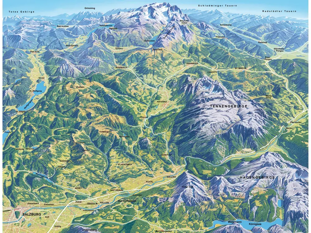 Sommerpanorama Lammertal-Dachstein West