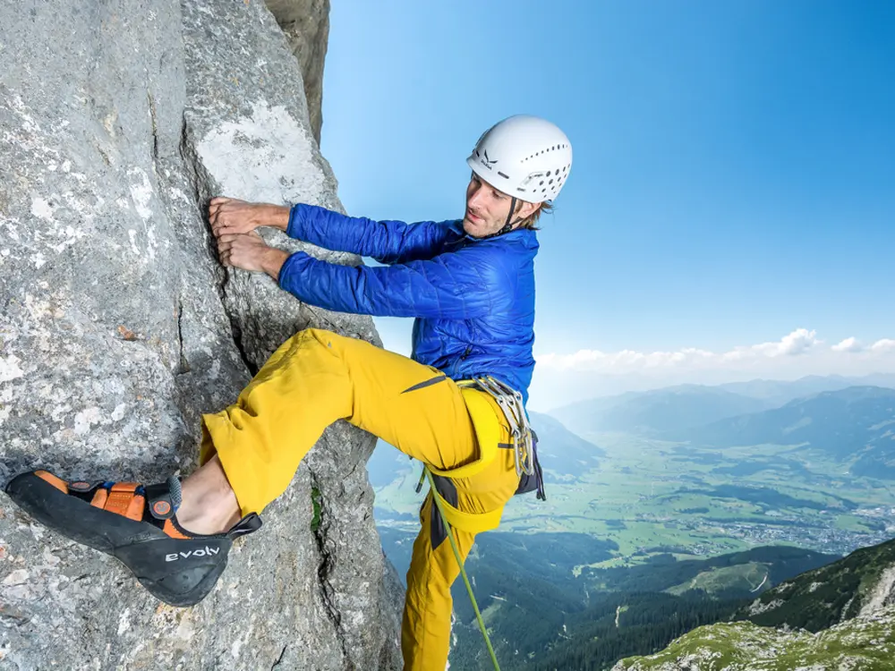 Kletterer an einer Felswand im Steinernen Meer