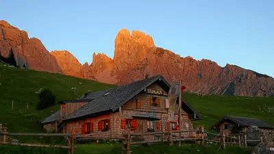 Stuhlalm bei Sonnenuntergang