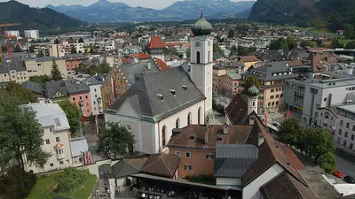 Blick über Kufstein und die Festung vom Panoramalift aus