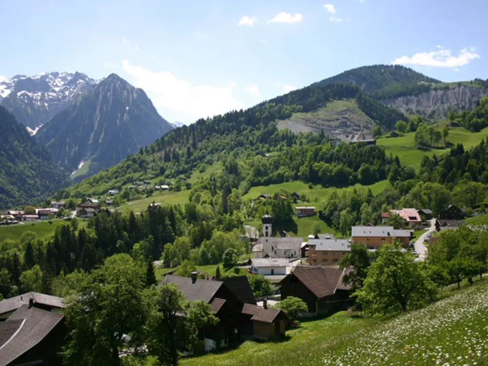 Blick auf Bürserberg im Brandnertal