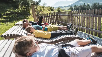 Wanderpause in Deutschnofen