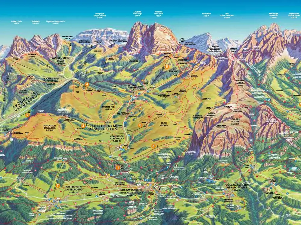 Sommerlifte Panorama Seiser Alm