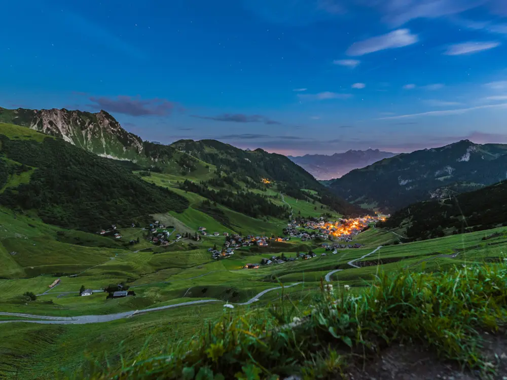 Blick auf Malbun am Morgen