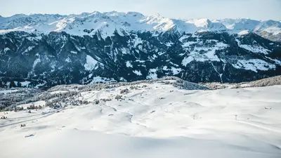 Blick auf das Skigebiet Hochwang