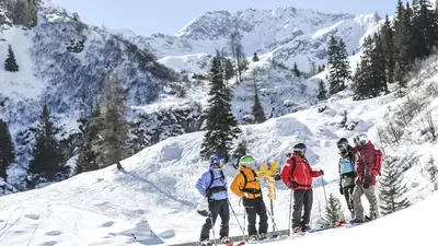 Freerider auf einer Skisafari in der Region Lenzerheide am Tschiertschen