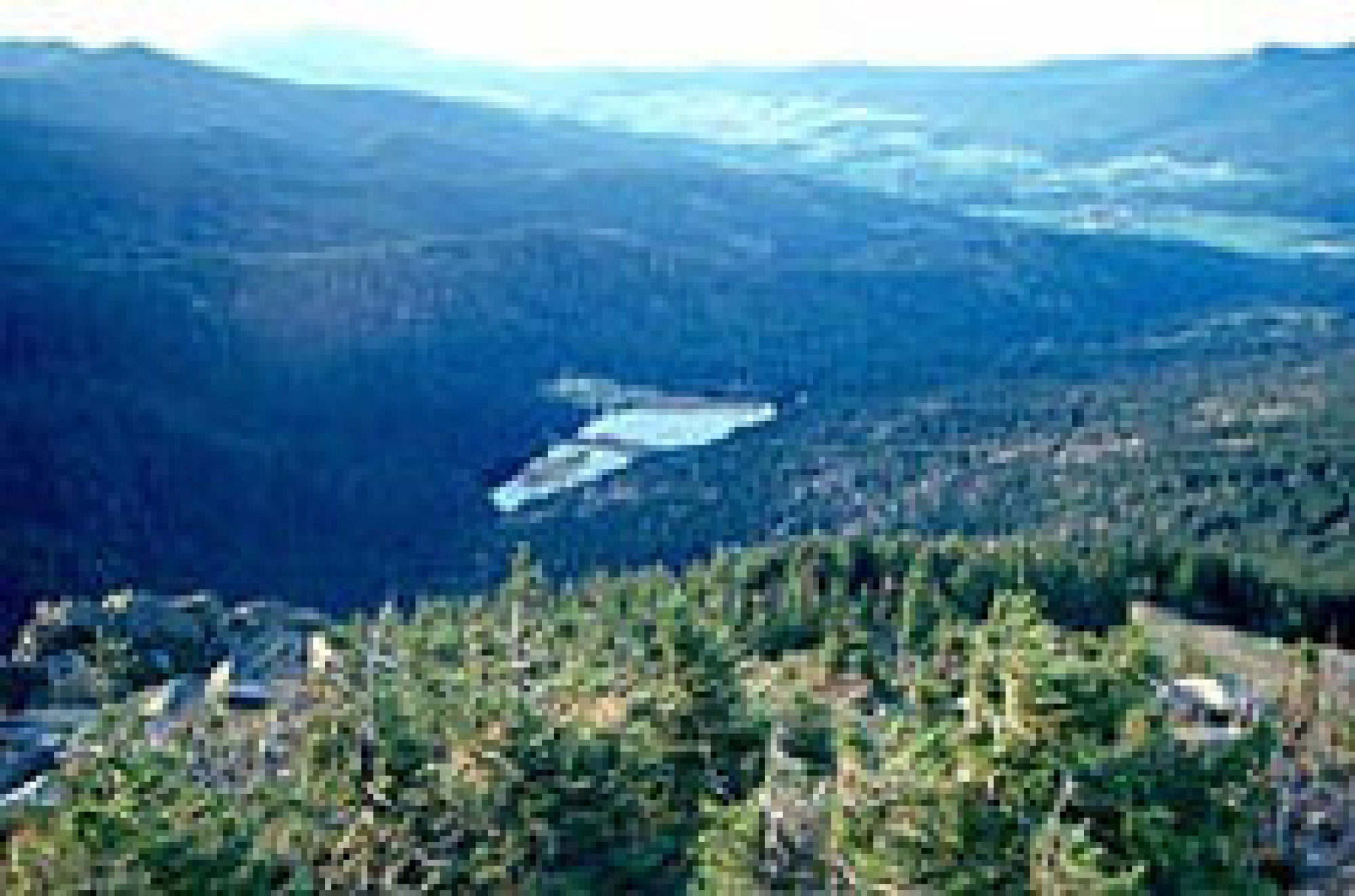 Blick vom Arber zum kleinen Arbersee