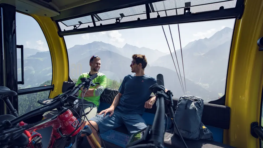Mountainbiker auf dem Weg zum Penken