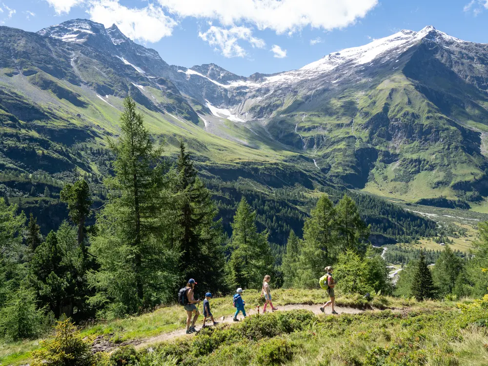 Wanderung am Talschluss Kolm Saigurn: Im Hintergrund die Goldbergruppe