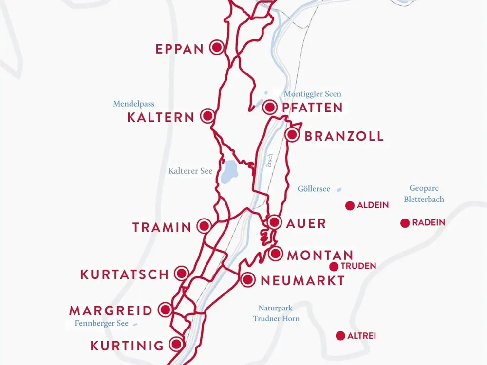 Südtiroler Weinstraße Landkarte