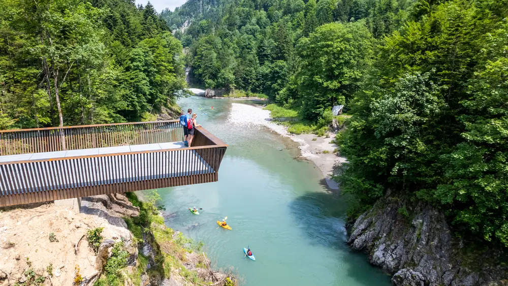 Blick von der Aussichtsplattform den der Eibenschlucht